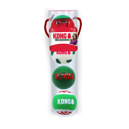 KONG Christmas Holiday Balls - Medium 4 Pack