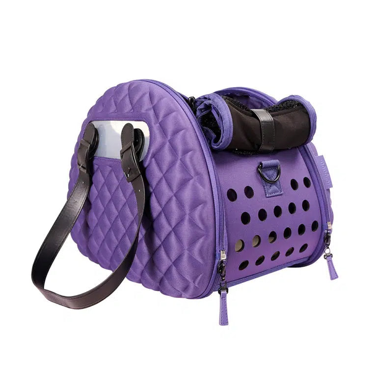 Ibiyaya Collapsible Pet Carrier with Shoulder Strap - Diamond Deluxe Purple