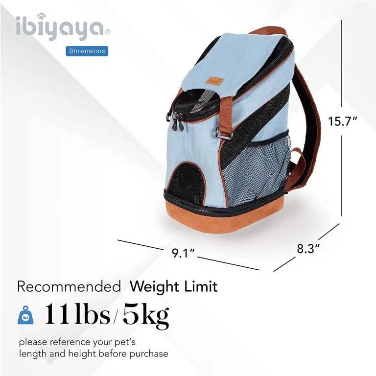 Ibiyaya Fun Lightweight Pet Backpack - Denim