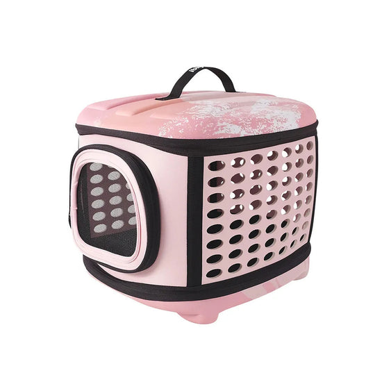 Ibiyaya Collapsible Traveling Pet Hand Carrier - Pink Sunset