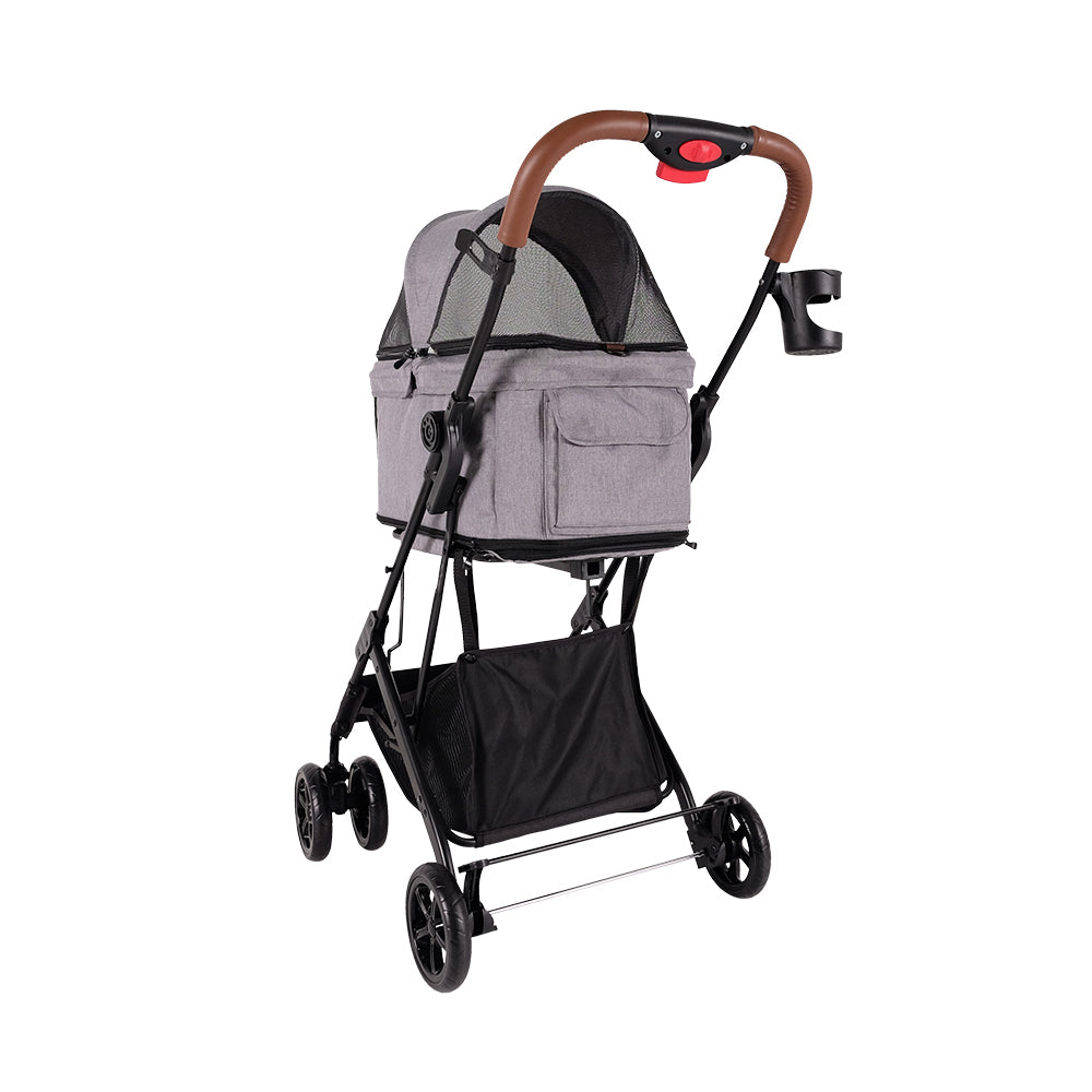 Ibiyaya Travois Tri-fold 3-in-1 Pet Travel Stroller System - Nimbus Gray