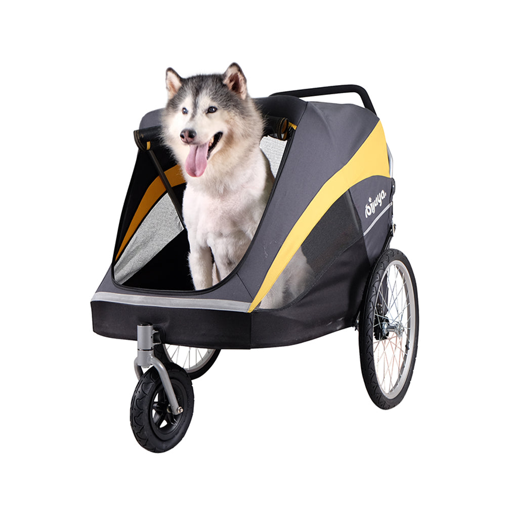 Ibiyaya The Hercules Heavy Duty Pet Stroller - Grey & Yellow