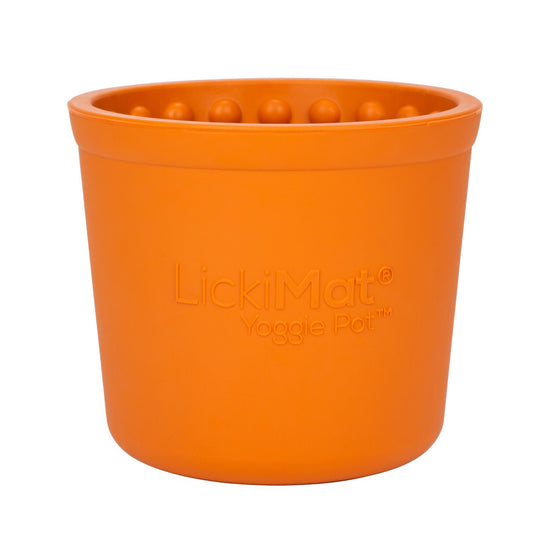 Lickimat Yoggie Pot Slow Feeder Dog Bowl - Orange