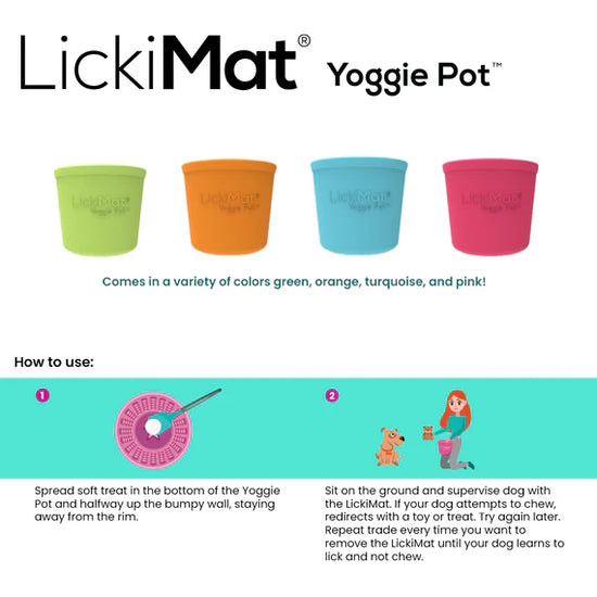Lickimat Yoggie Pot Slow Feeder Dog Bowl - Pink