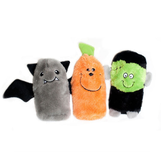 Zippy Paws Halloween Squeakie Buddies 3-pack - Frankenstein, PumPackin & Bat
