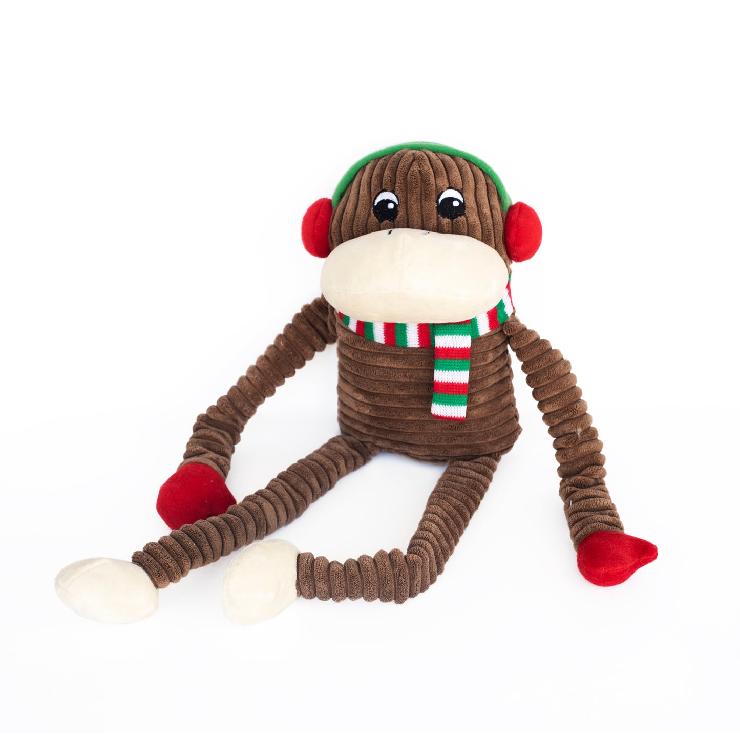 Zippy Paws Christmas Crinkle Monkey - Extra Large