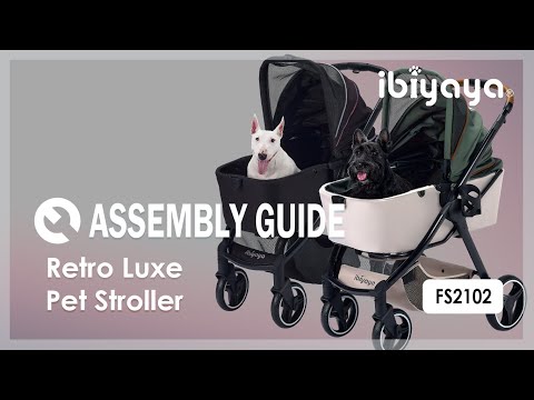 Load and play video in Gallery viewer, Ibiyaya Retro Luxe Folding Pet Stroller - Prism Black
