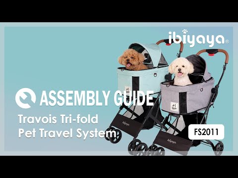 Load and play video in Gallery viewer, Ibiyaya Travois Tri-fold 3-in-1 Pet Travel Stroller System - Nimbus Gray
