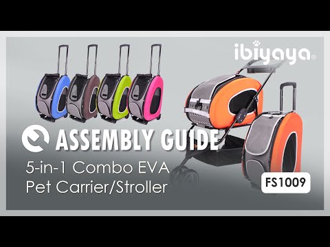 Load and play video in Gallery viewer, Ibiyaya 5-in-1 Combo EVA Pram, Pet Carrier &amp;amp; Stroller - Blue
