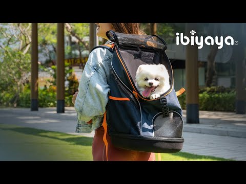 Load and play video in Gallery viewer, Ibiyaya Fun Lightweight Pet Backpack - Denim

