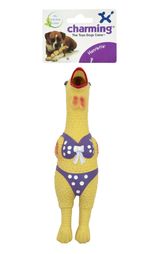 Charming Pet Squawkers Extreme Squeaker Latex Dog Toy - Henrietta - Large