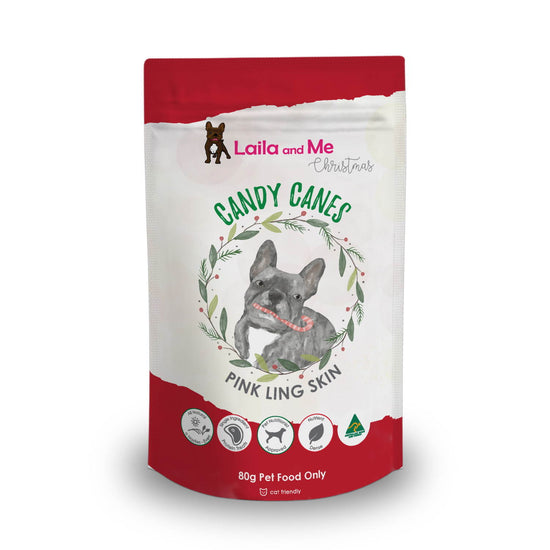 Laila & Me Candy Canes Fish Twist Treats for Dogs