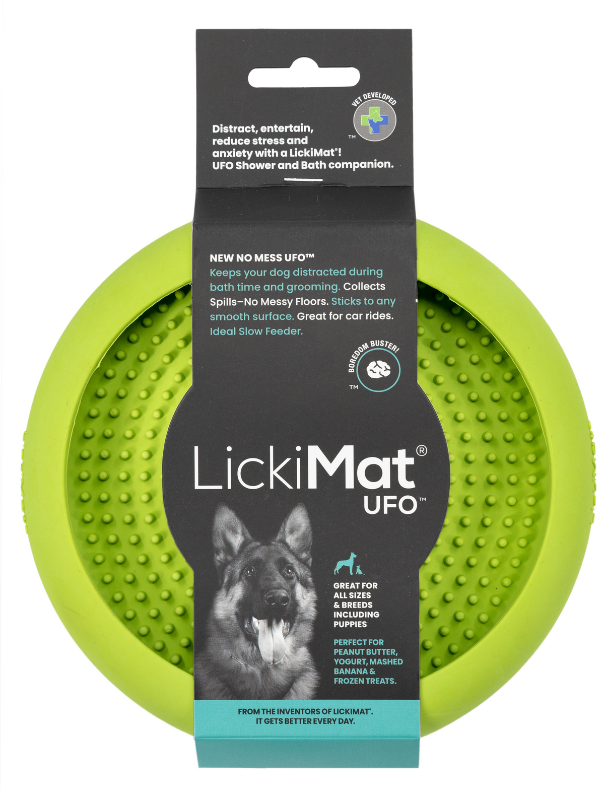 Lickimat UFO Slow Food Anti-Anxiety Licking Dog Bowl - Green