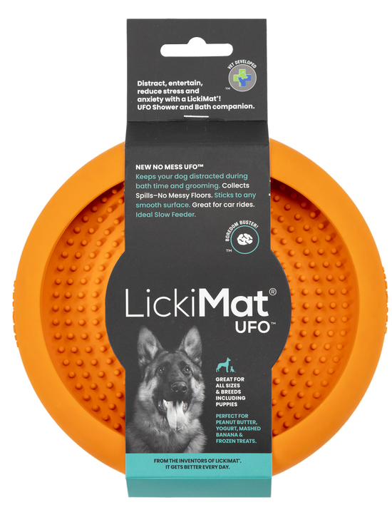 Lickimat UFO Slow Food Anti-Anxiety Licking Dog Bowl - Orange