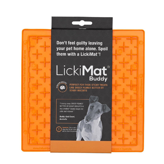 Lickimat Buddy Original Slow Food Anti-Anxiety Licking Mat - Orange