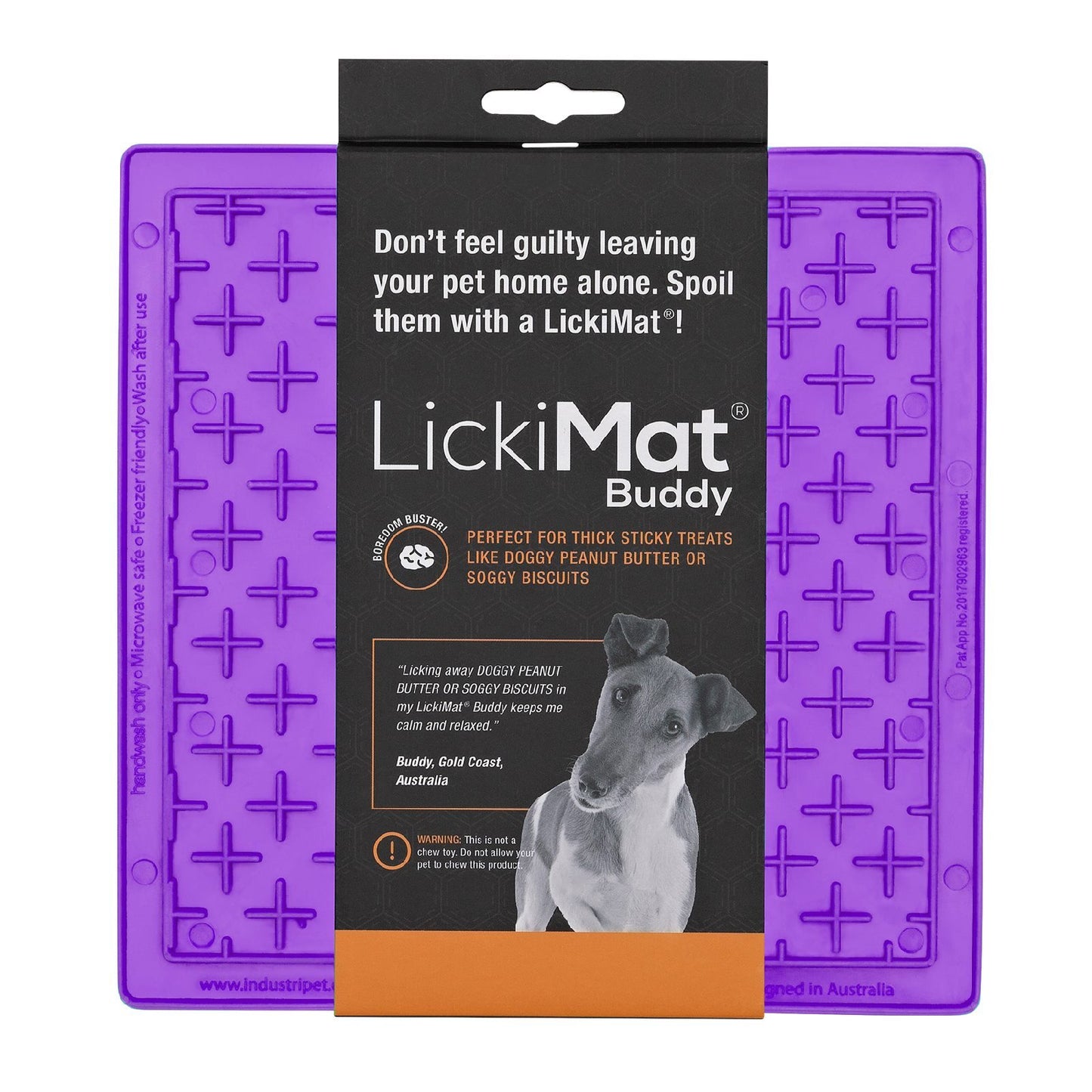 Lickimat Buddy Original Slow Food Anti-Anxiety Licking Mat - Purple