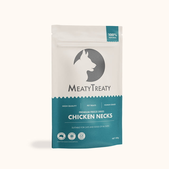 Meaty Treaty Freeze Dried Australian Chicken Necks Dog Treats