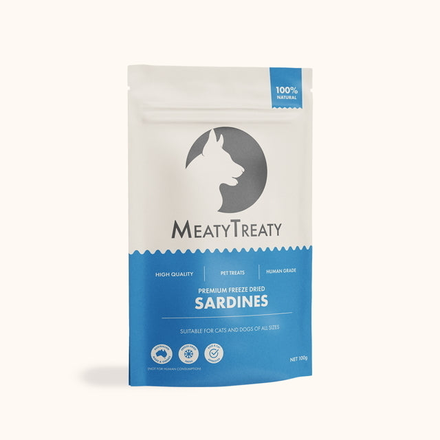Meaty Treaty Freeze Dried Australian Whole Sardines Dog Treats