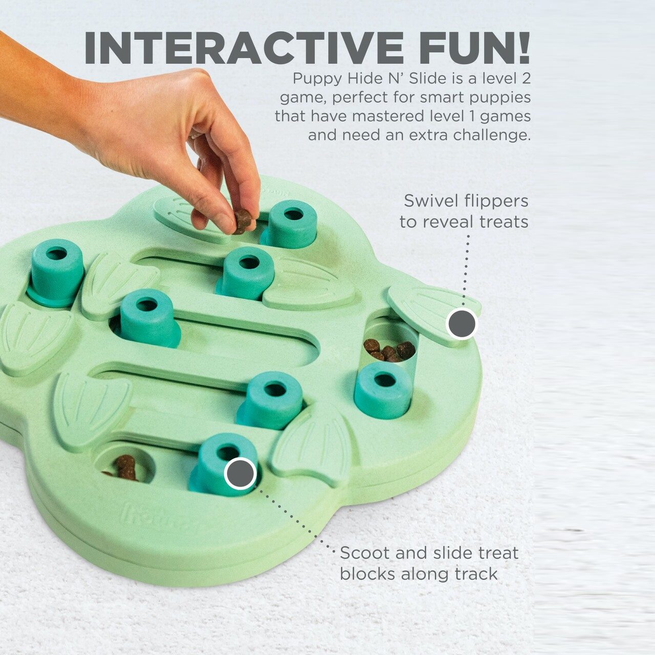 Nina Ottosson Hide & Slide Interactive Puzzle Dog Toy for Puppies - Level 2