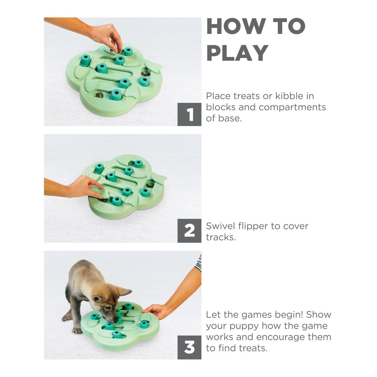 Nina Ottosson Hide & Slide Interactive Puzzle Dog Toy for Puppies - Level 2