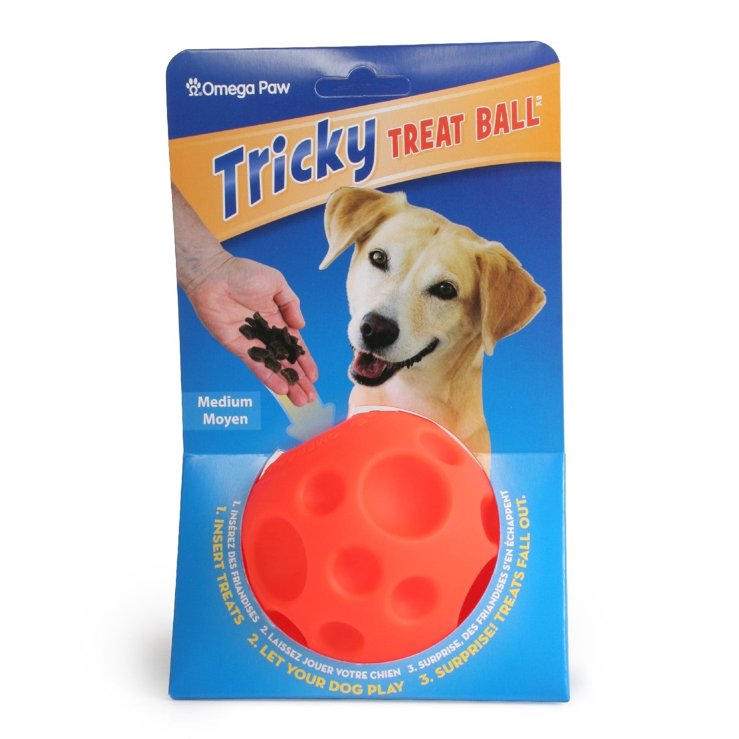 Omega Paw Tricky Treat Ball Treat & Food Dispensing Dog Toy