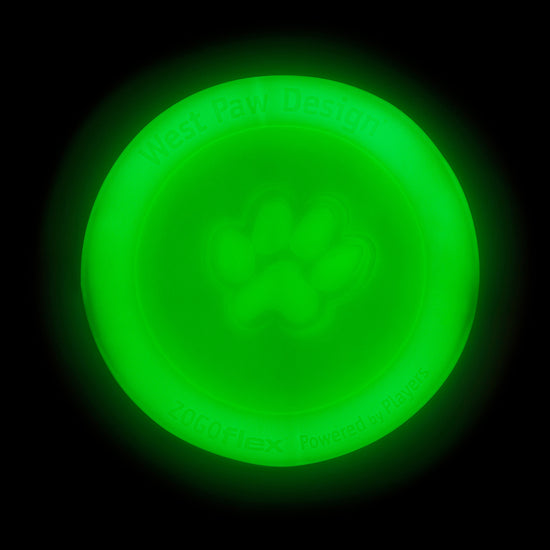 West Paw Zisc Flying Disc Fetch Dog Toy - Glow in the Dark