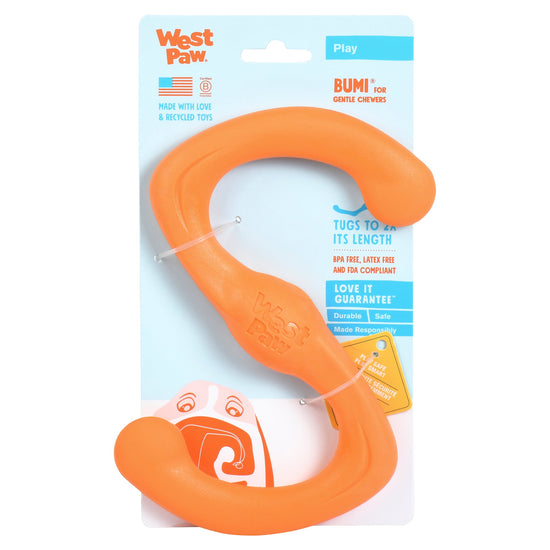 West Paw Bumi Tug & Fetch Zogoflex Dog Toy - Orange