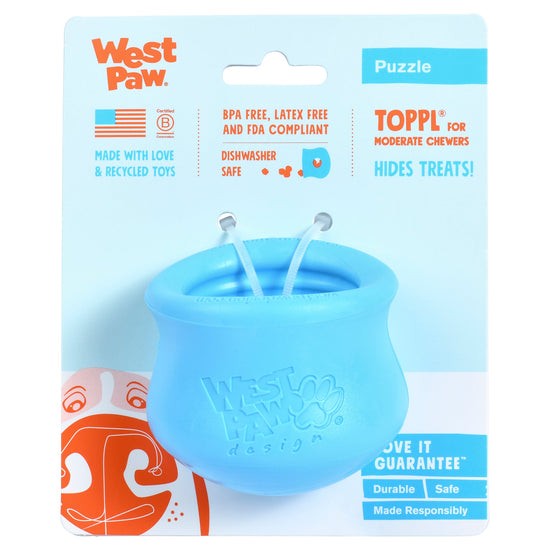 West Paw Toppl Treat Dispensing Dog Toy - Blue
