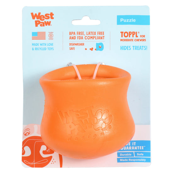 West Paw Toppl Treat Dispensing Dog Toy - Orange