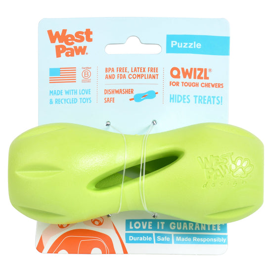 West Paw Qwizl Treat Dispensing Dog Toy - Green