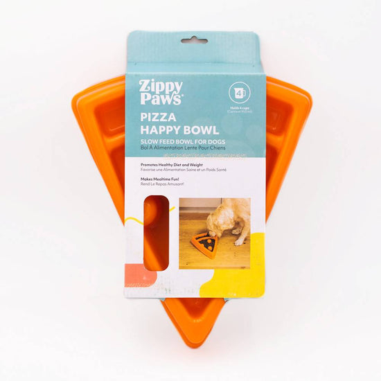 Zippy Paws Happy Bowl Interactive Slow Food Dog Bowl - Pizza