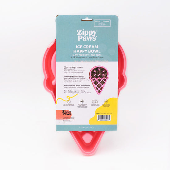 Zippy Paws Happy Bowl Interactive Slow Food Dog Bowl - Ice Cream