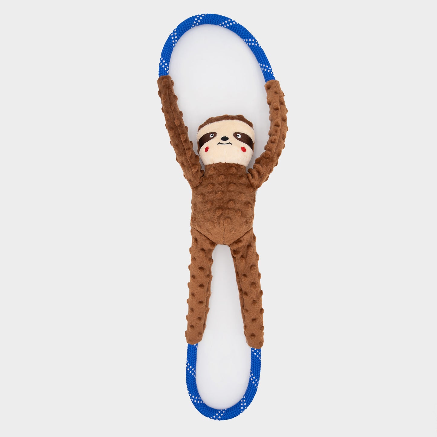 Zippy Paws RopeTugz Squeaker Dog Toy with Rope - Sloth