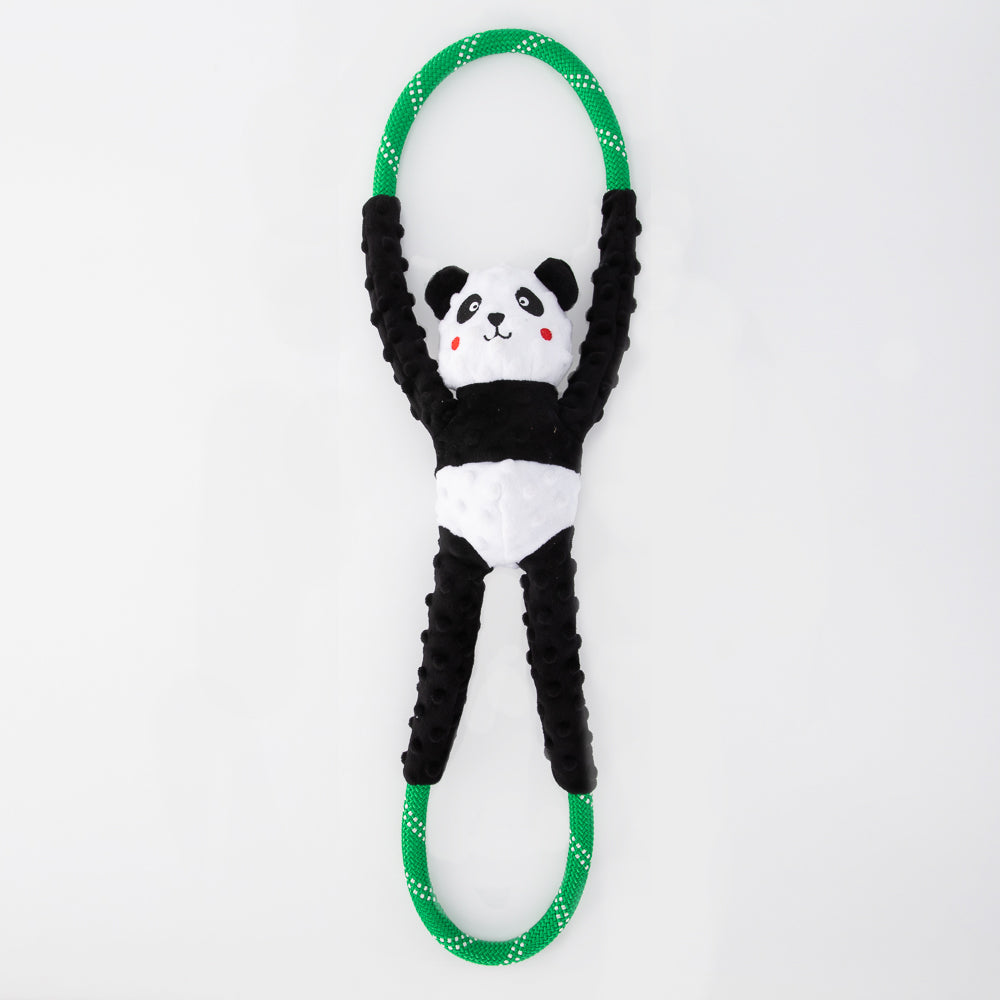 Zippy Paws RopeTugz Squeaker Dog Toy with Rope - Panda