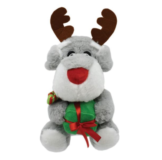 Snuggle Pals Christmas Holiday Grey Dog