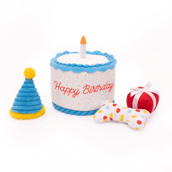Zippy Paws Zippy Burrow - Birthday Cake with 3 Miniz Toys